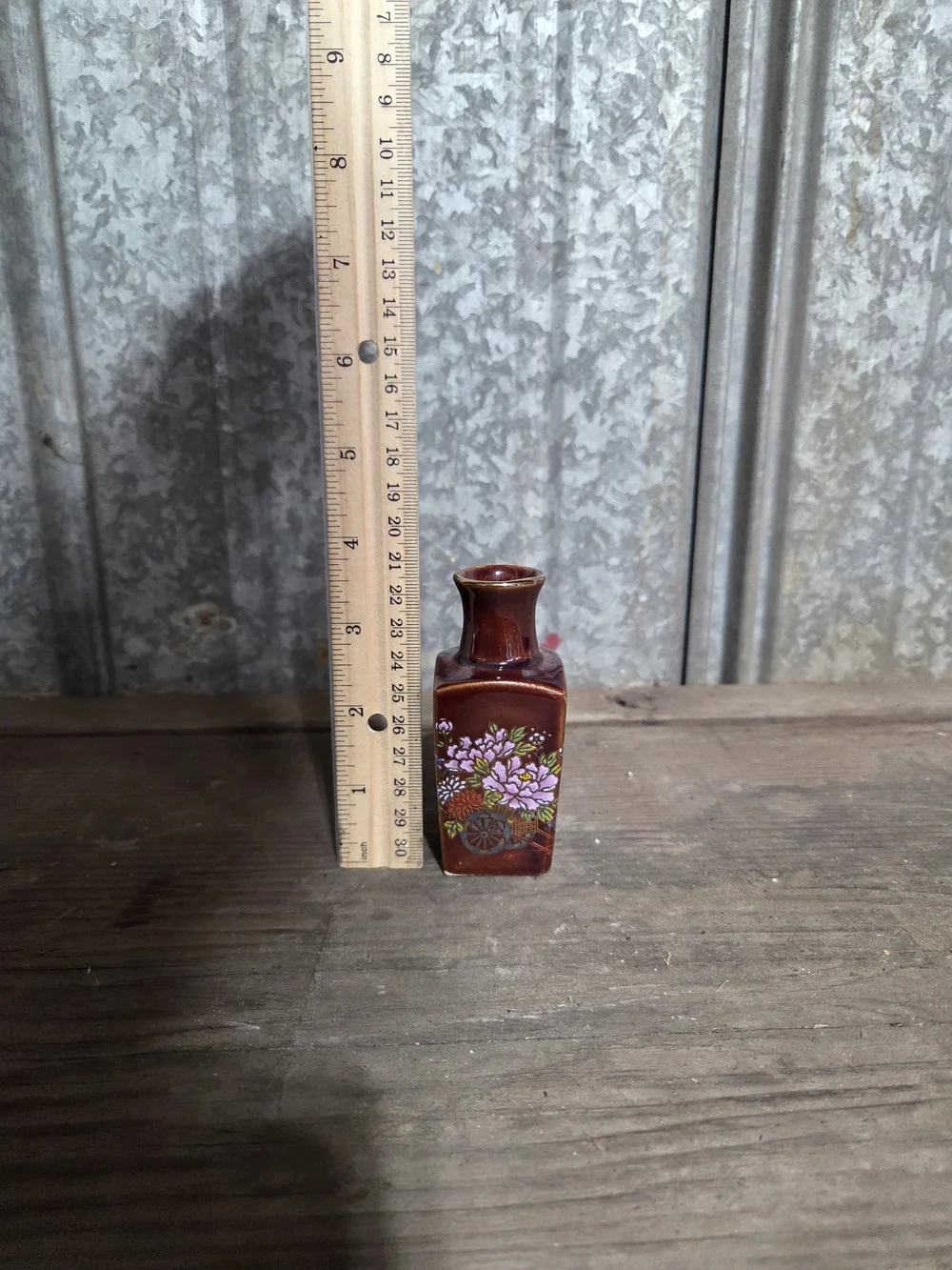 Brown Floral Decorative Mini Vase - Home Accents